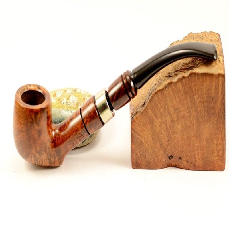 Hygrocool Bent Billiard Smoking Pipe Greek Briar 9mm Filter Model 925C