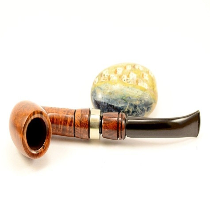 Hygrocool Bent Billiard Smoking Pipe Greek Briar 9mm Filter Model 925C