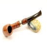 Hygrocool Bent Billiard Smoking Pipe Greek Briar 9mm Filter Model 925C