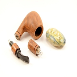Hygrocool Smoking Pipe Greek Briar 9mm Filter Brandy Model 616B