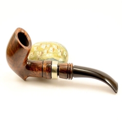 Hygrocool Bent Billiard Smoking Pipe Greek Briar 9mm Filter Model 925D