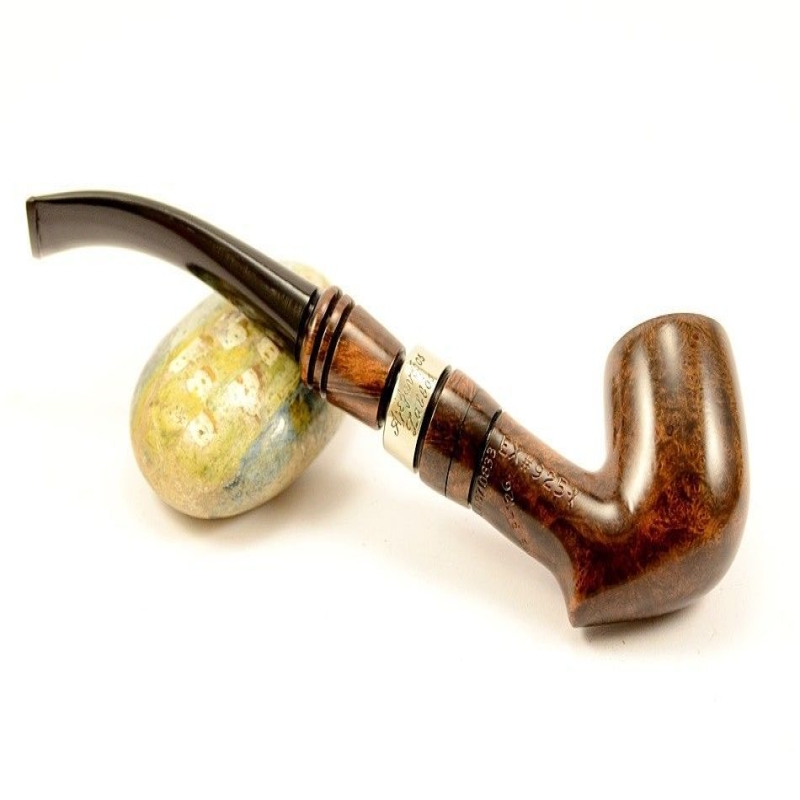Hygrocool Bent Billiard Smoking Pipe Greek Briar 9mm Filter Model 925D
