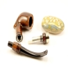 Hygrocool Bent Billiard Smoking Pipe Greek Briar 9mm Filter Model 925D
