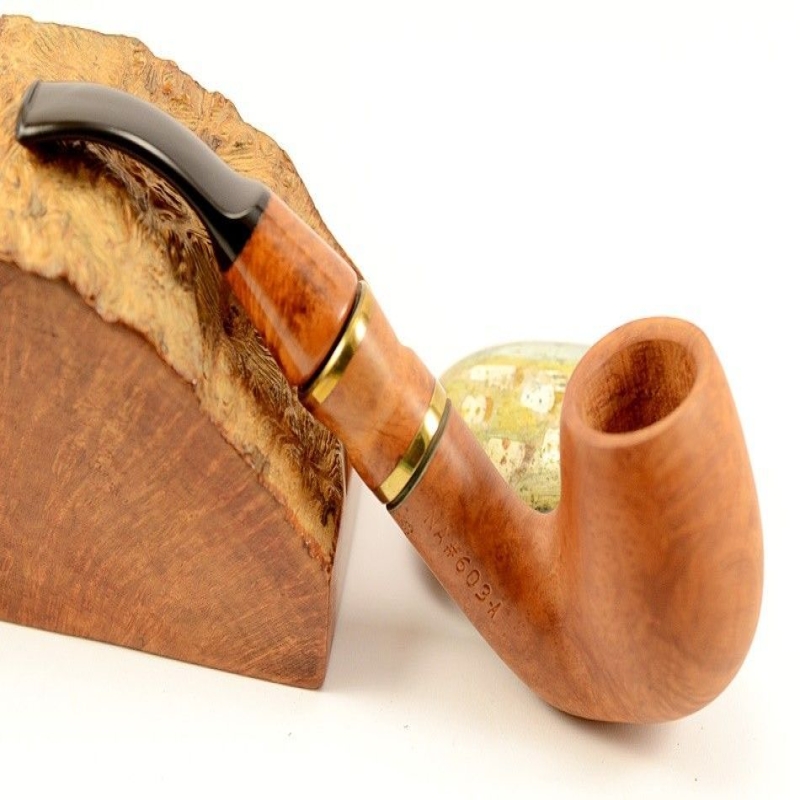 Hygrocool Bent Billiard Smoking Pipe Greek Briar 9mm Filter Model 906A
