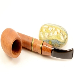 Hygrocool Bent Billiard Smoking Pipe Greek Briar 9mm Filter Model 906A