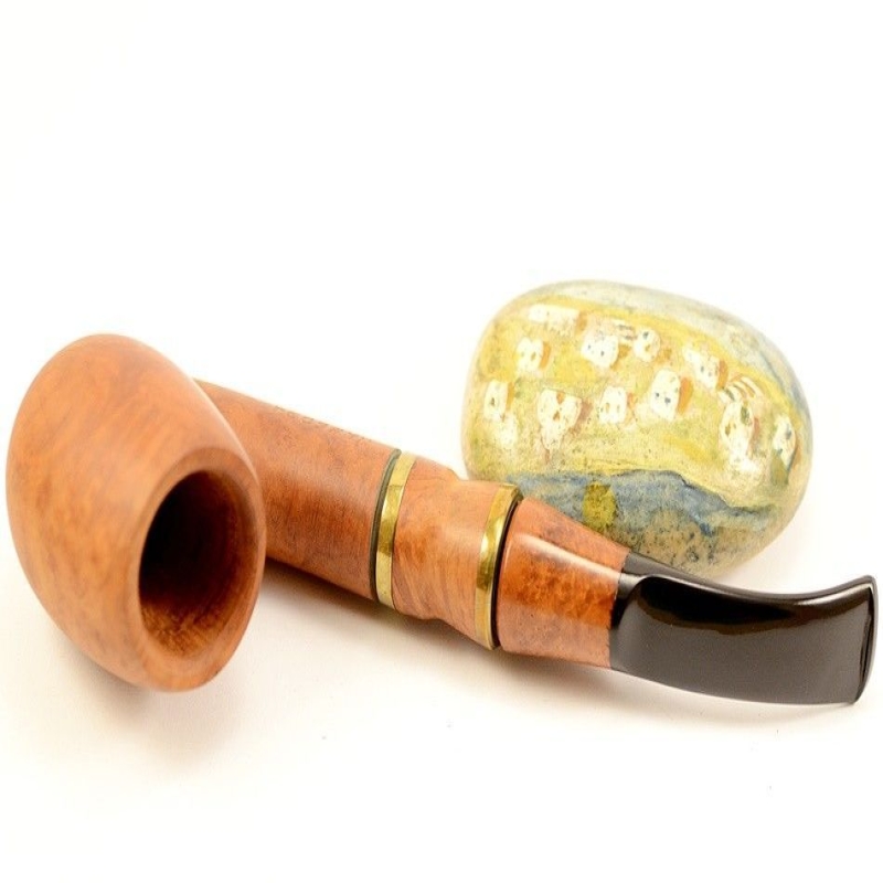 Hygrocool Bent Billiard Smoking Pipe Greek Briar 9mm Filter Model 906A