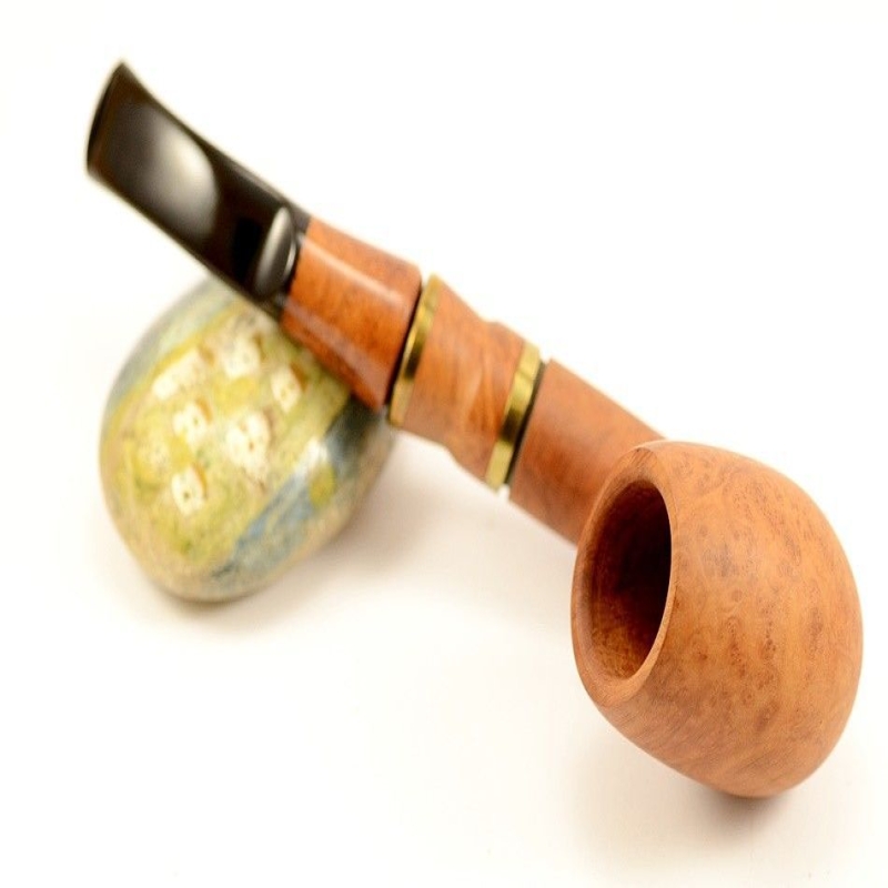 Hygrocool Bent Billiard Smoking Pipe Greek Briar 9mm Filter Model 906A