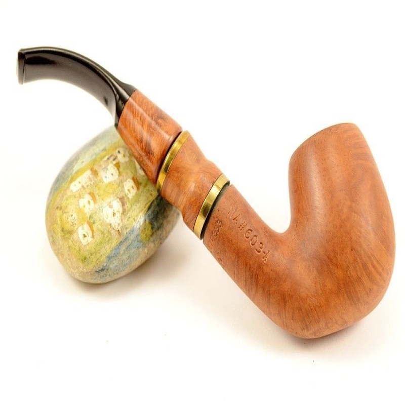 Hygrocool Bent Billiard Smoking Pipe Greek Briar 9mm Filter Model 906A