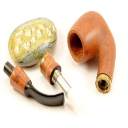 Hygrocool Bent Billiard Smoking Pipe Greek Briar 9mm Filter Model 906A