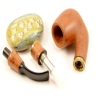Hygrocool Bent Billiard Smoking Pipe Greek Briar 9mm Filter Model 906A