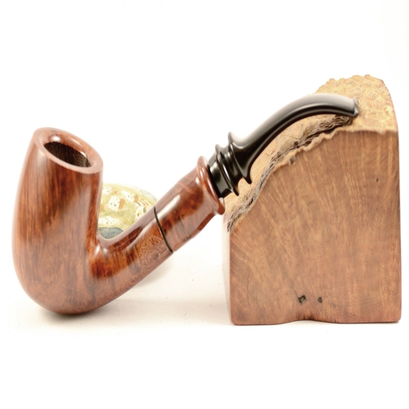 Hygrocool Bent Billiard Smoking Pipe Greek Briar 9mm Filter Model 902C