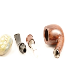 Hygrocool Bent Billiard Smoking Pipe Greek Briar 9mm Filter Model 902C