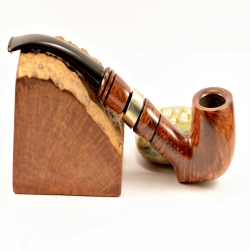 Hygrocool Bent Billiard Smoking Pipe Greek Briar 9mm Filter Model 925C