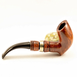 Hygrocool Bent Billiard Smoking Pipe Greek Briar 9mm Filter Model 925C