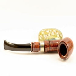 Hygrocool Bent Billiard Smoking Pipe Greek Briar 9mm Filter Model 925C