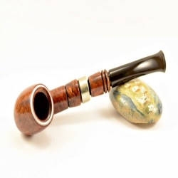 Hygrocool Bent Billiard Smoking Pipe Greek Briar 9mm Filter Model 925C