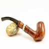 Hygrocool Bent Billiard Smoking Pipe Greek Briar 9mm Filter Model 925C