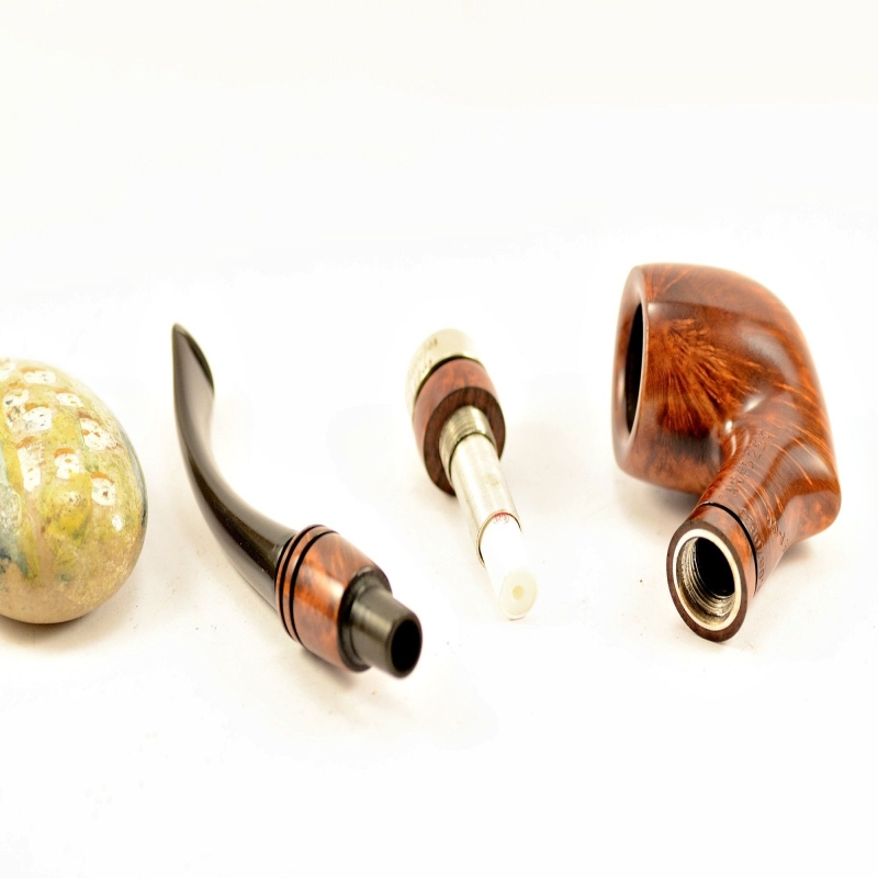 Hygrocool Bent Billiard Smoking Pipe Greek Briar 9mm Filter Model 925C