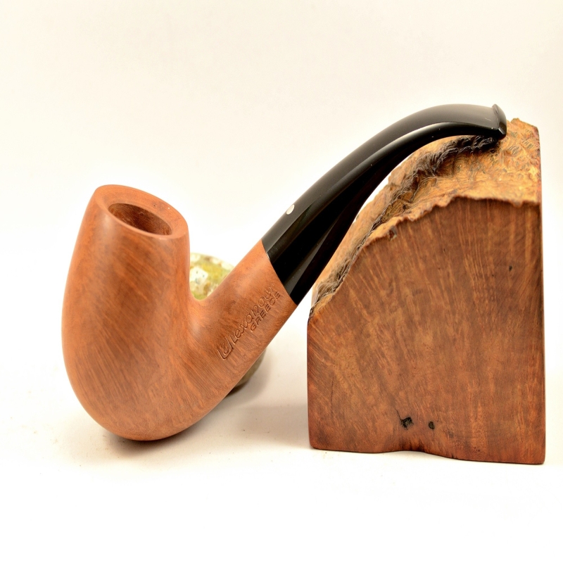 Bent Billiard Greek Briar Smoking Pipe No Filter Alexander