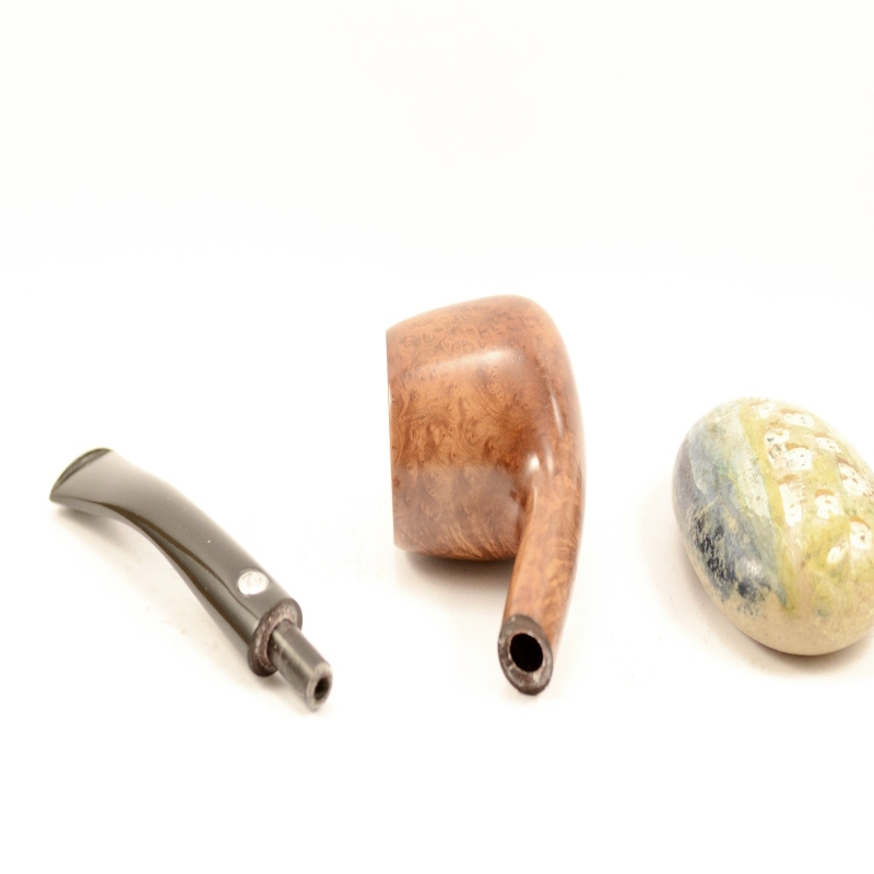 Semi Bent Smoking Pipe Greek Briar No Filter Alexander