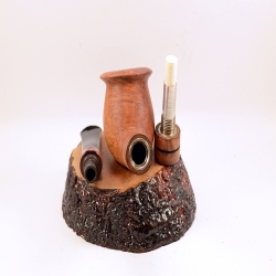 Hygrocool Bent Billiard Smoking Pipe Greek Briar 9mm Filter Model 911B