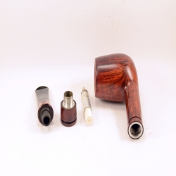 Hygrocool Bent Billiard Smoking Pipe Greek Briar 9mm Filter Model 909C