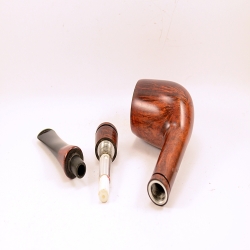 Hygrocool Bent Billiard Smoking Pipe Greek Briar 9mm Filter Model 909C
