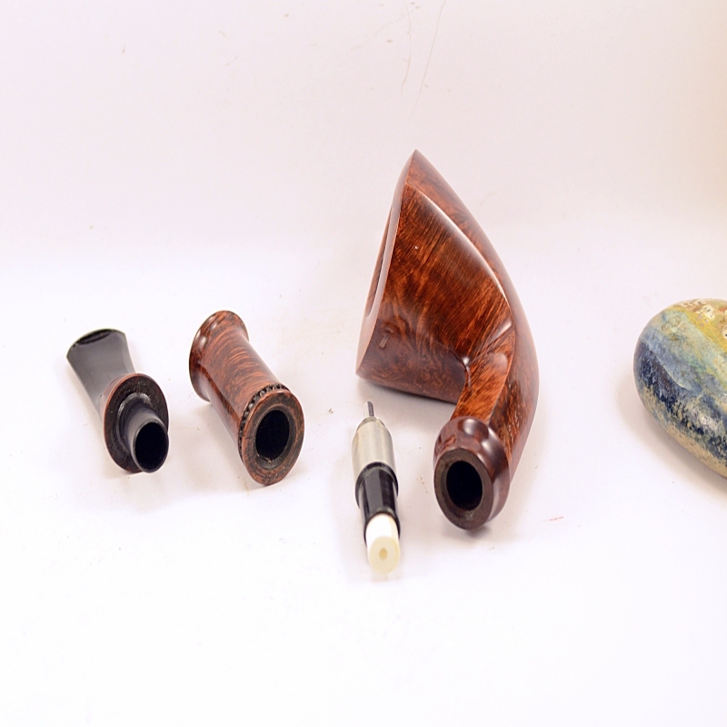 Hygrocool Angular Smoking Pipe Greek Briar 9mm Filter Model 916