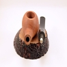 Squat Semi Bent Smoking Pipe Greek Briar No Filter Alexander