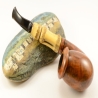 Hygrocool Smoking Pipe Greek Briar 9mm Filter Bamboo Model 920B