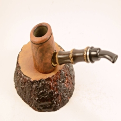Poker Semi Bent Bamboo 9mm Filter Greek Briar Smoking Pipe Alexander