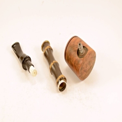 Poker Semi Bent Bamboo 9mm Filter Greek Briar Smoking Pipe Alexander