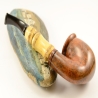 Hygrocool Smoking Pipe Greek Briar 9mm Filter Bamboo Model 920B