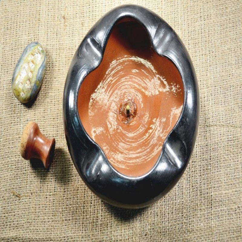 Round Ceramic Pipe Ashtray