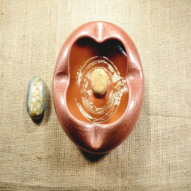 Round Ceramic Pipe Ashtray