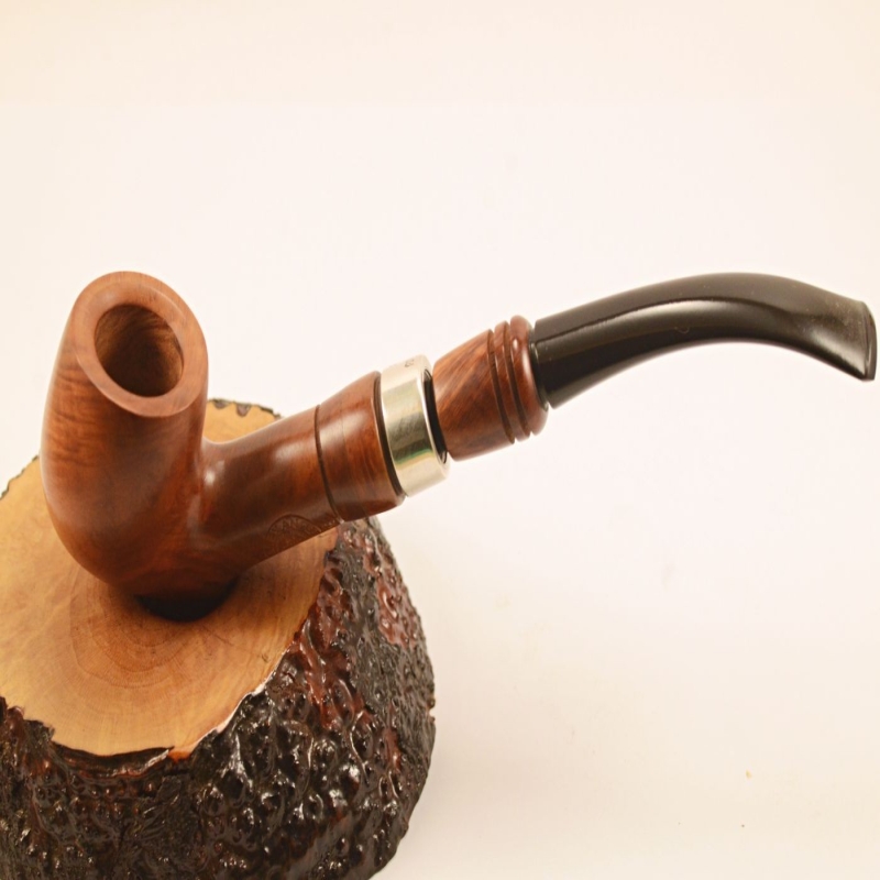 Hygrocool Bent Billiard Smoking Pipe Greek Briar 9mm Filter Model 925A