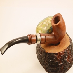 Hygrocool Bent Billiard Smoking Pipe Greek Briar 9mm Filter Model 925A