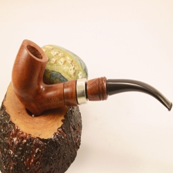 Hygrocool Bent Billiard Smoking Pipe Greek Briar 9mm Filter Model 925A
