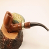 Hygrocool Bent Billiard Smoking Pipe Greek Briar 9mm Filter Model 925A