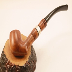 Hygrocool Bent Billiard Smoking Pipe Greek Briar 9mm Filter Model 925A