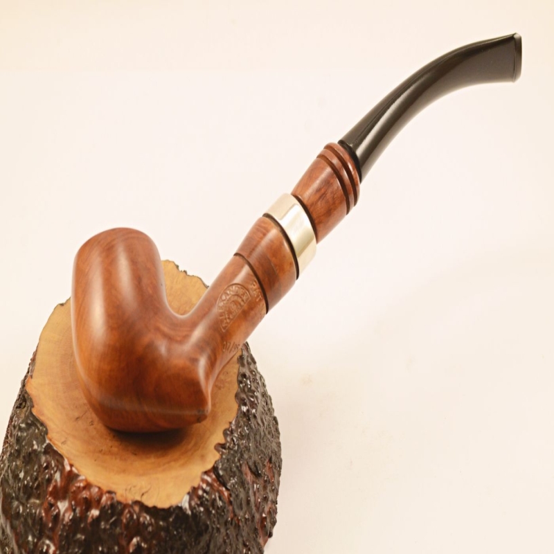 Hygrocool Bent Billiard Smoking Pipe Greek Briar 9mm Filter Model 925A