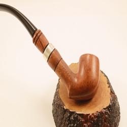 Hygrocool Bent Billiard Smoking Pipe Greek Briar 9mm Filter Model 925A