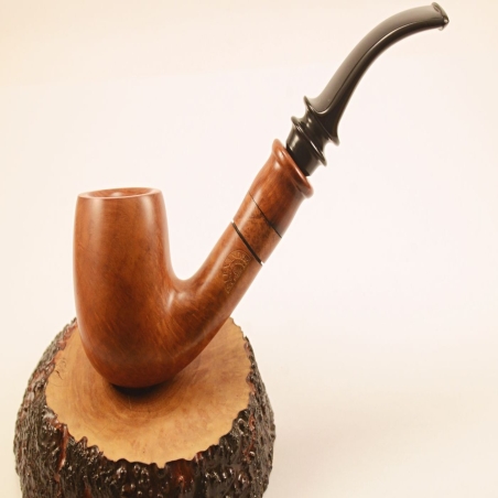 Hygrocool Bent Billiard Smoking Pipe Greek Briar 9mm Filter Model 905A