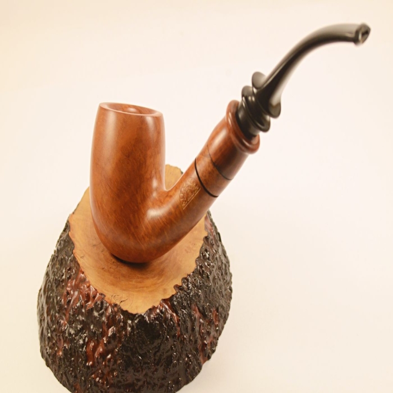 Hygrocool Bent Billiard Smoking Pipe Greek Briar 9mm Filter Model 905A