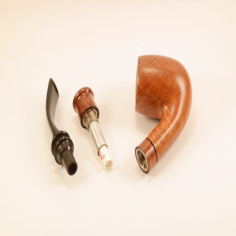 Hygrocool Bent Billiard Smoking Pipe Greek Briar 9mm Filter Model 905A