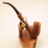 Hygrocool Bent Billiard Smoking Pipe Greek Briar 9mm Filter Model 925A