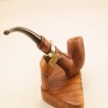 Hygrocool Bent Billiard Smoking Pipe Greek Briar 9mm Filter Model 925A
