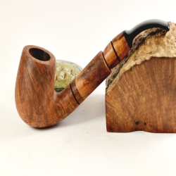 Hygrocool Classic Bent Smoking Pipe Greek Briar 9mm Filter Model 135B