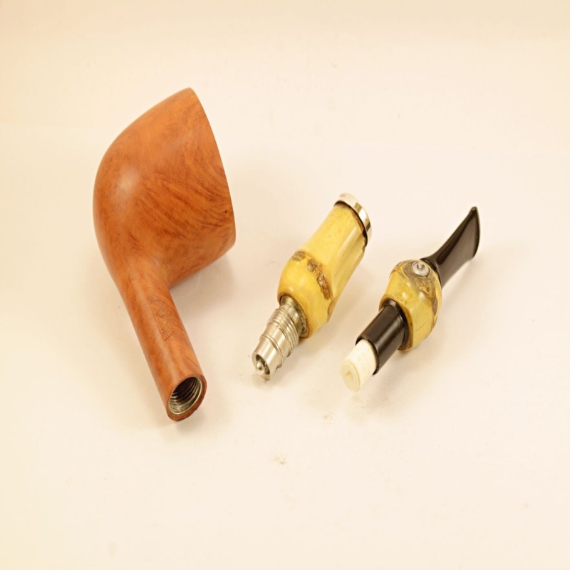 Hygrocool NT Bamboo Smoking Pipe Greek Briar 9mm Filter Model 333B