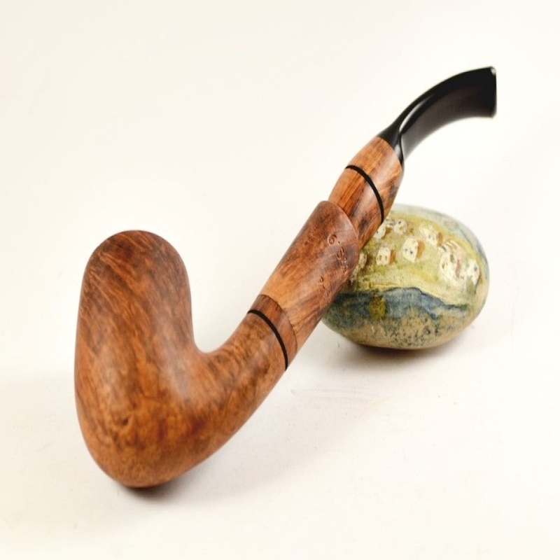 Hygrocool Classic Bent Smoking Pipe Greek Briar 9mm Filter Model 135B